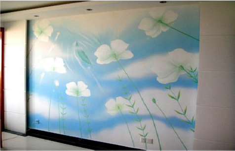 大邑画墙绘怎么画好白云的蓬松感？