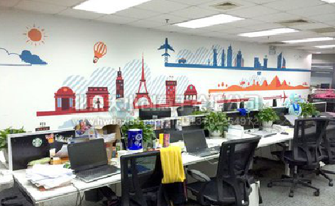 大邑教你设计办公室墙绘的方法。